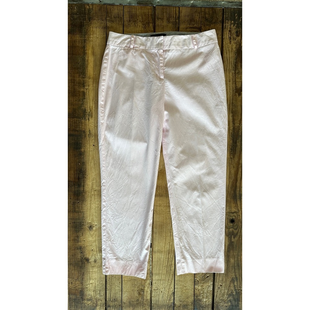 Talbots Signature Womens Pink Cropped Ankle Pants Cotton Stretch Size 4